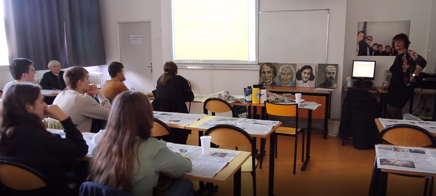 2022-2023. Strasbourg. Lycée Pontonniers, en seconde russophone. Atelier masques 
