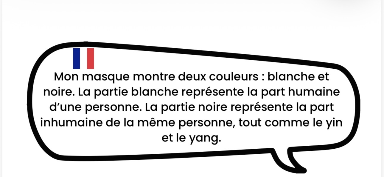 texte associé au masque
