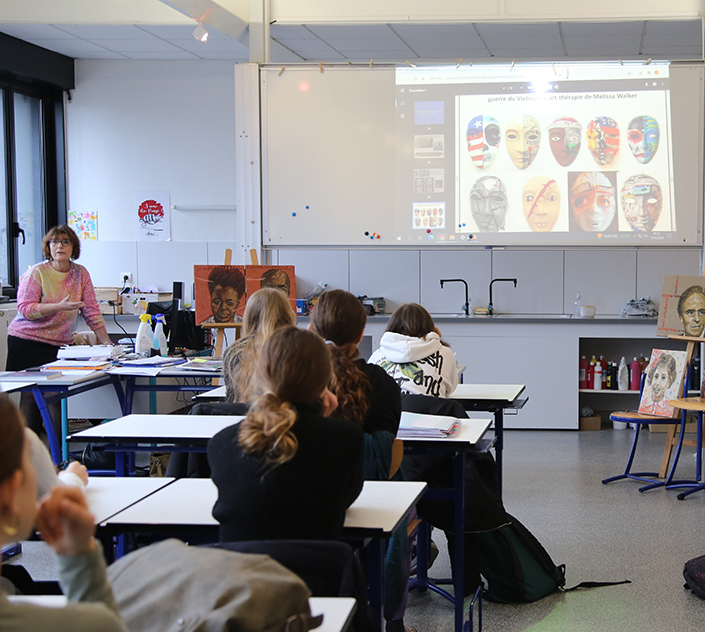 2024. Atelier masques. Collège les ménestriers à Ribeauvillé