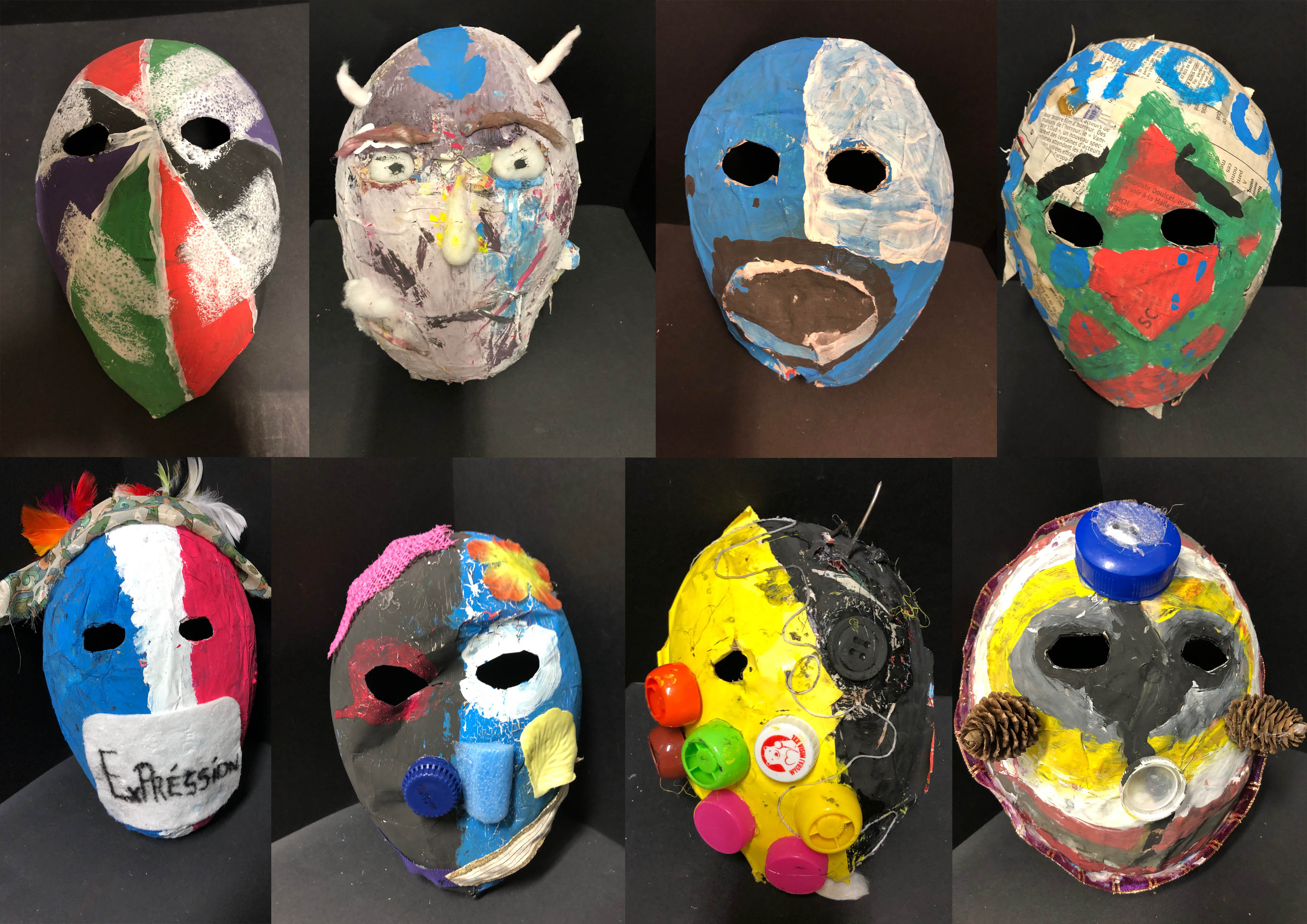 2019-2020.  ATELIER MASQUES: l'humain et l'inhumain. Mulhouse. Collège Villon